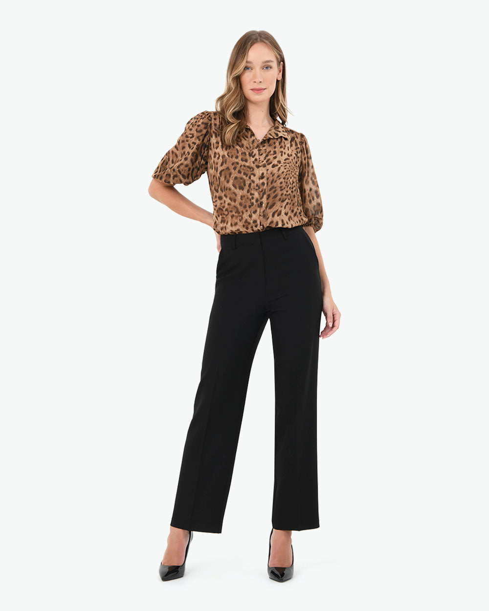 Aleen Animal Print Blouse