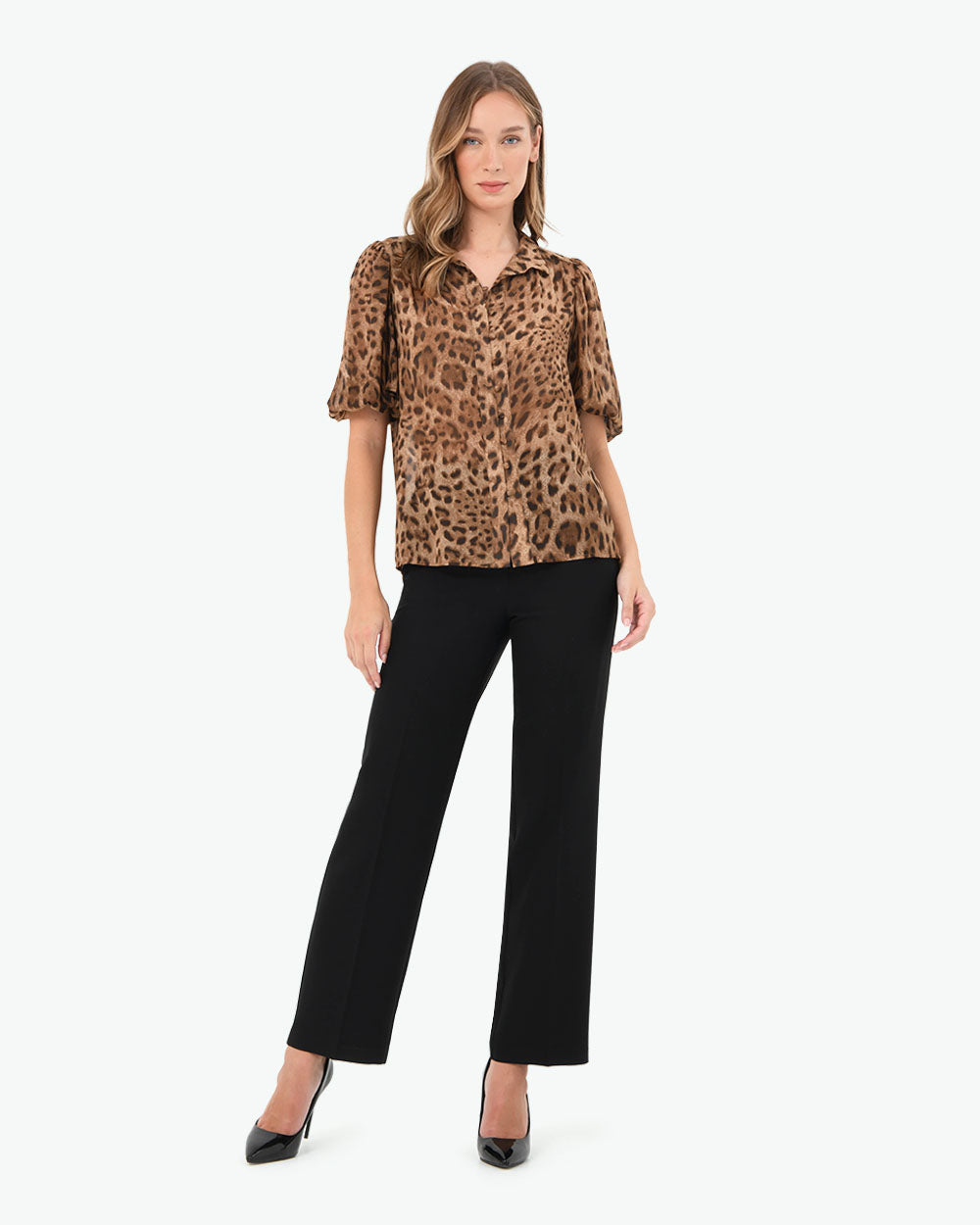 Aleen Animal Print Blouse
