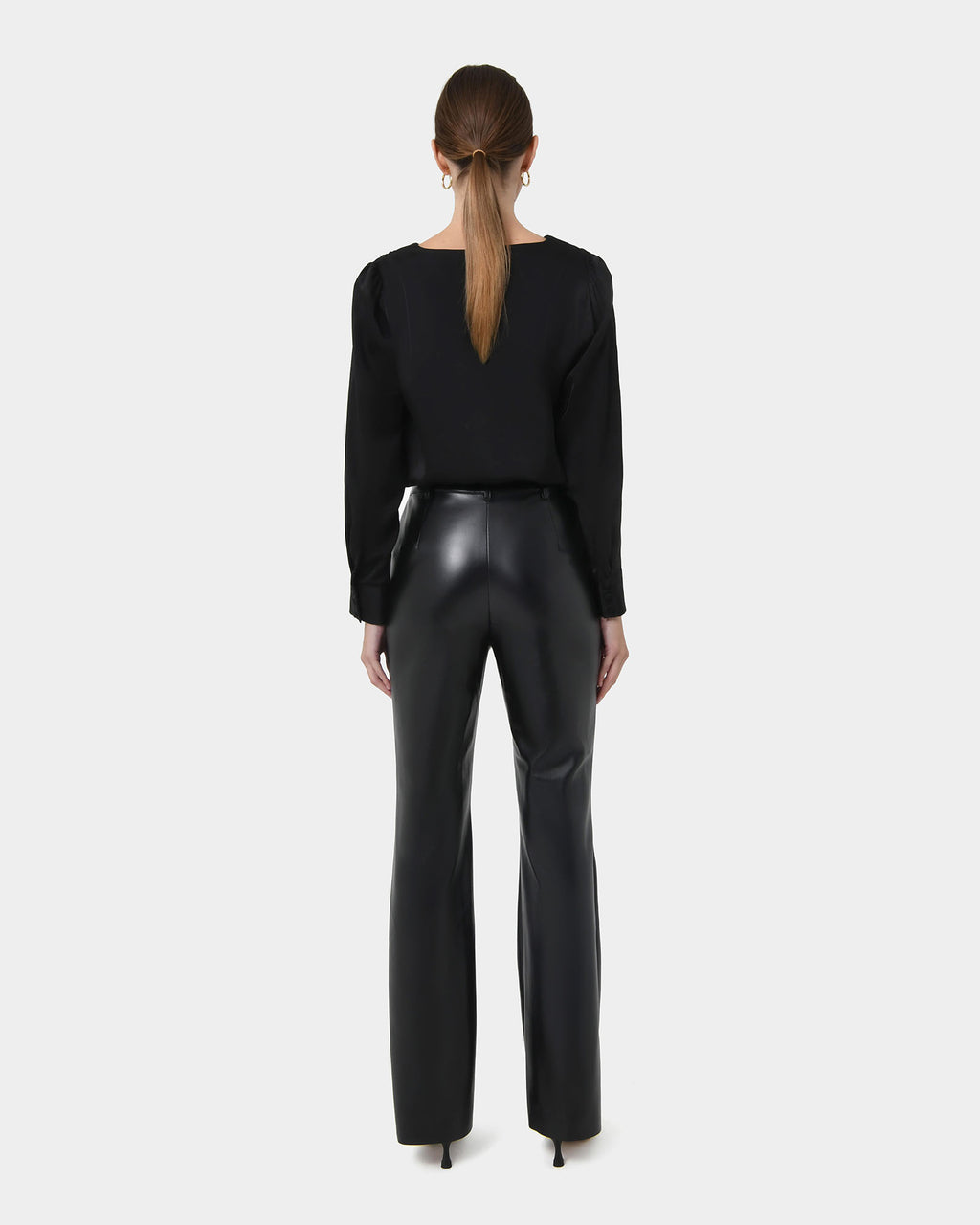 Evalynn V-Neck Satin Blouse