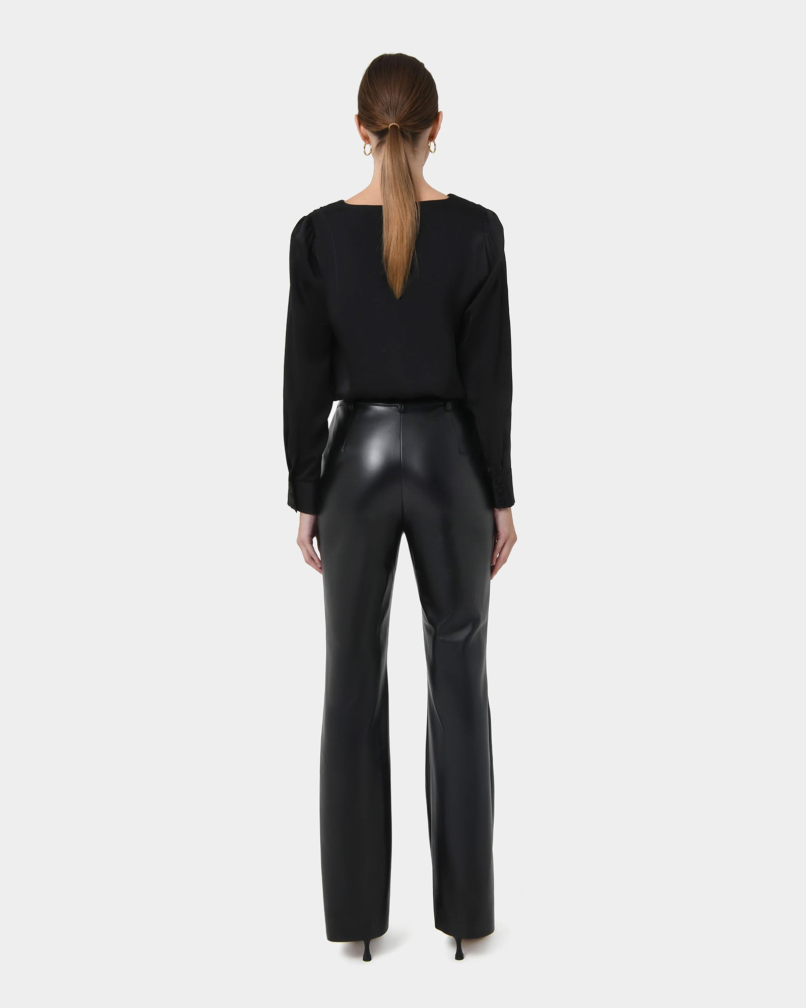Evalynn V-Neck Satin Blouse