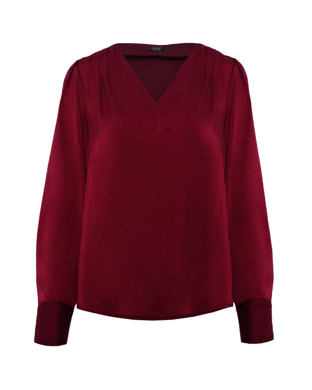 Evalynn V-Neck Satin Blouse