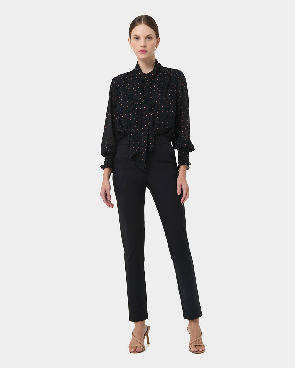 Marcella Polka Dot Tie Blouse