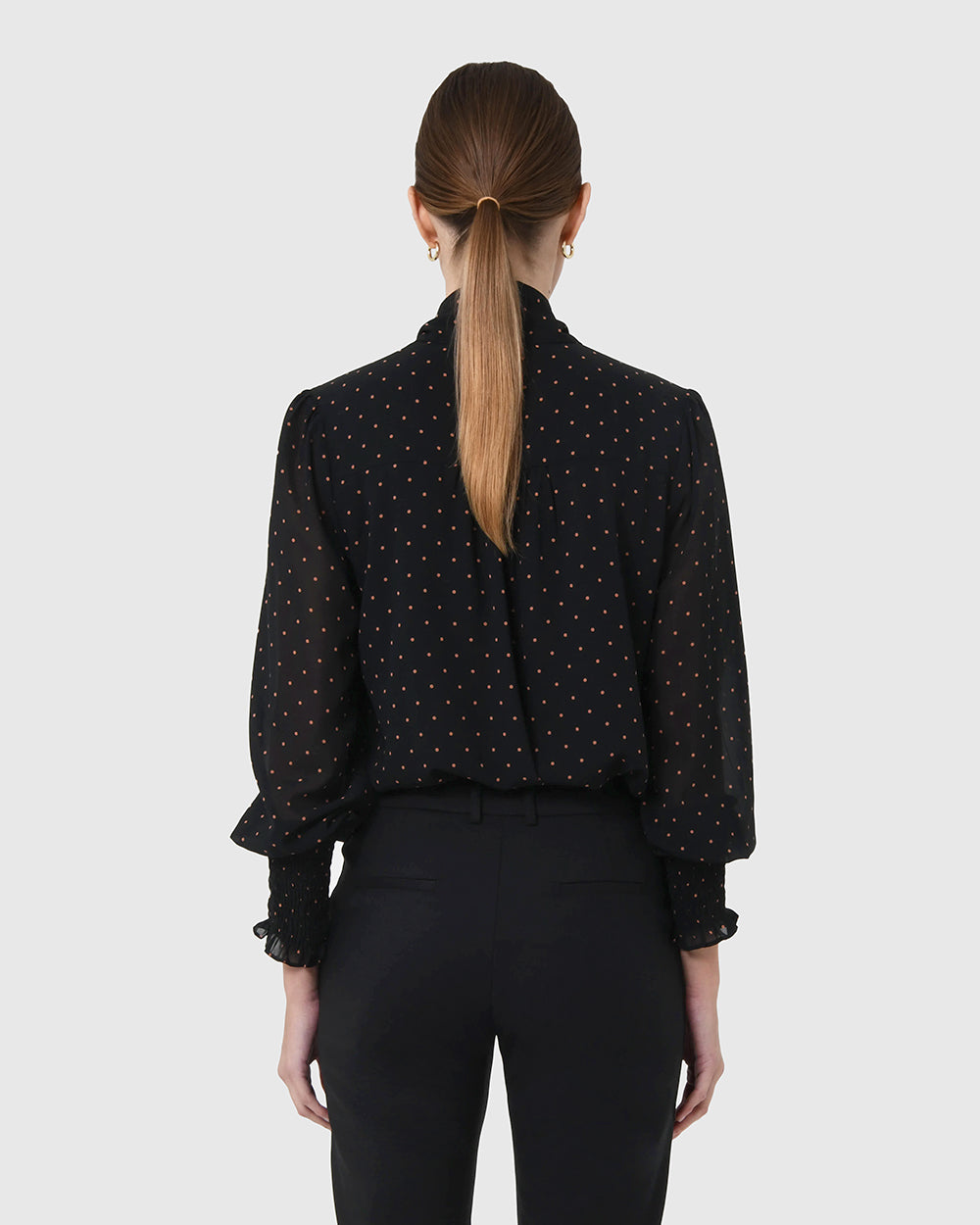 Marcella Polka Dot Tie Blouse