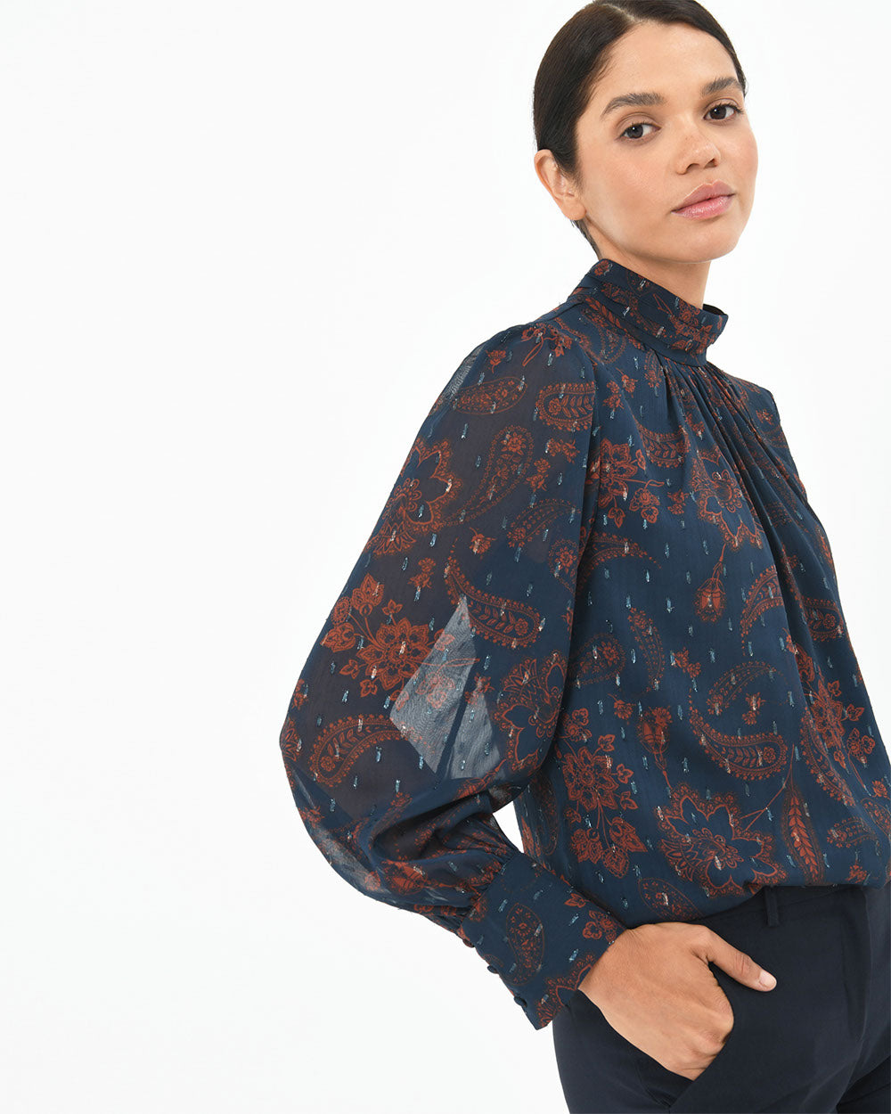 Karley High Neck Blouse