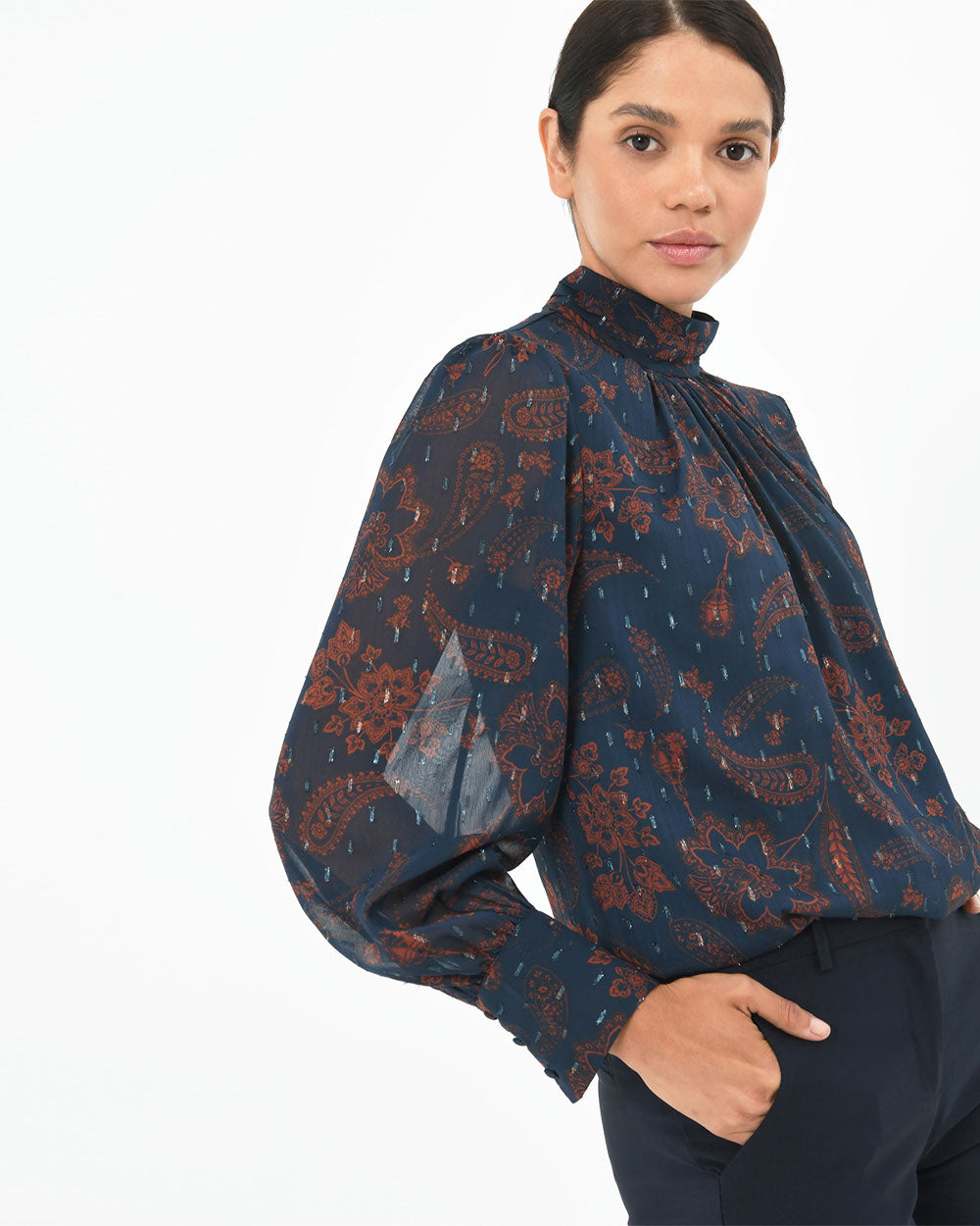 Karley High Neck Blouse