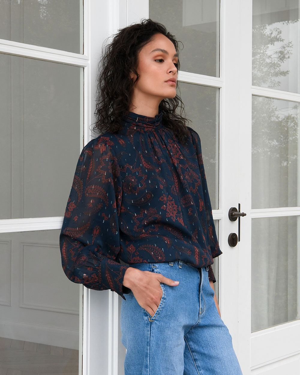 Karley High Neck Blouse