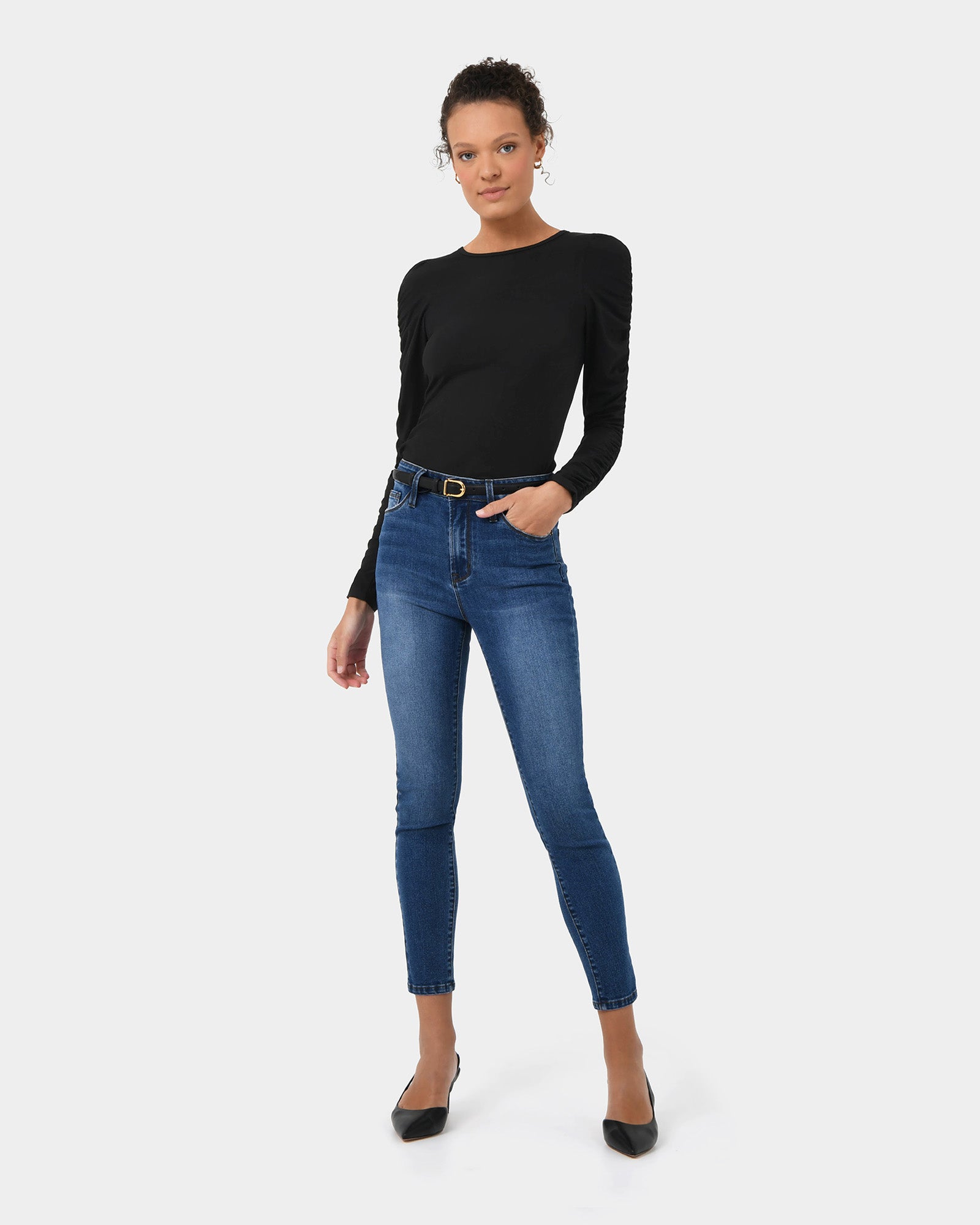 Gissele Ruched Sleeve Top