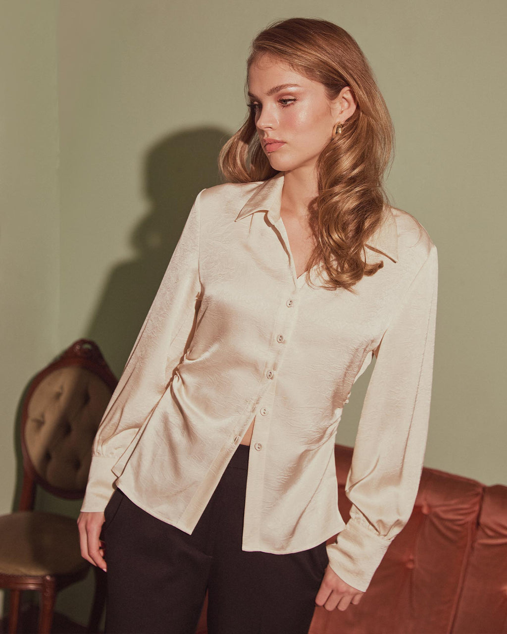 Blair Satin Collar Blouse