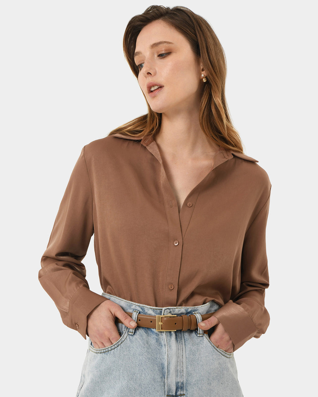 Devon Satin Tie Shirt