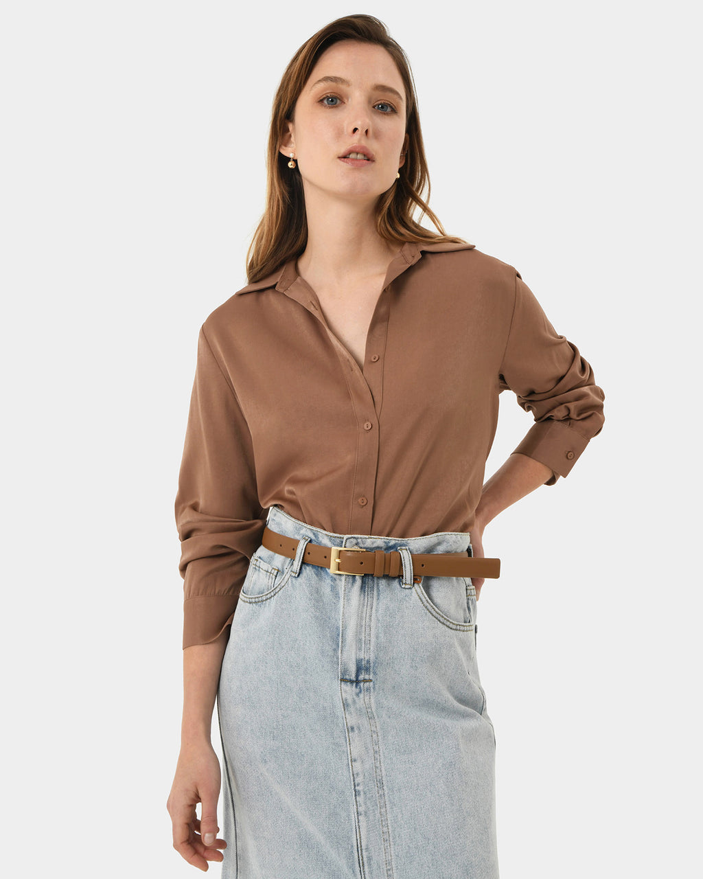 Devon Satin Tie Shirt