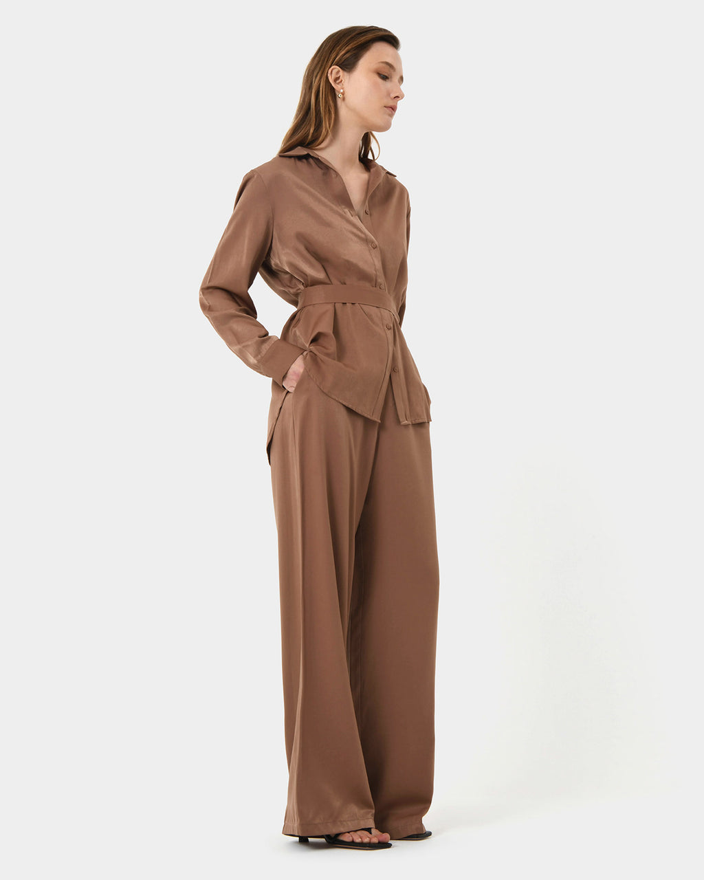 Devon Satin Tie Shirt
