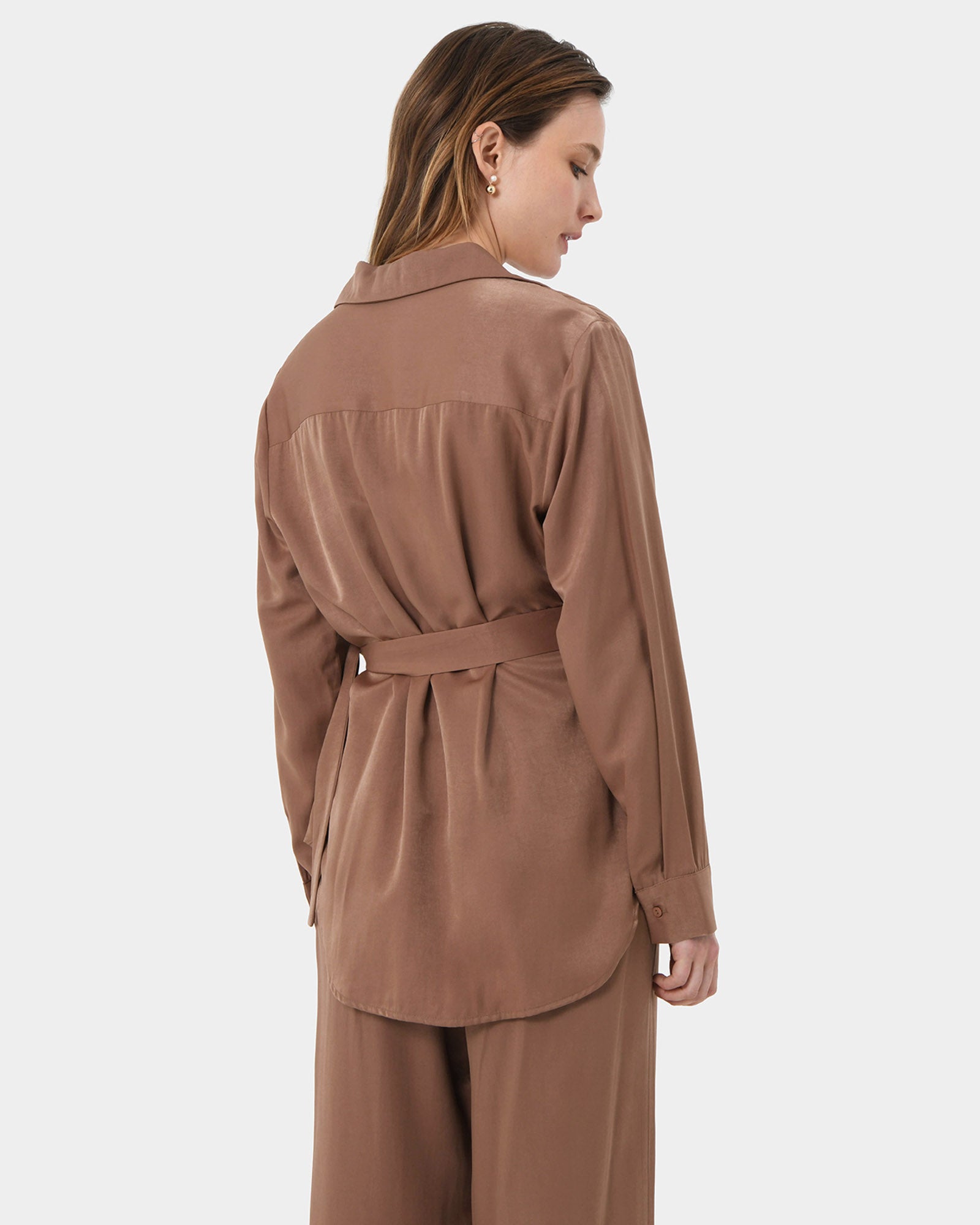 Devon Satin Tie Shirt
