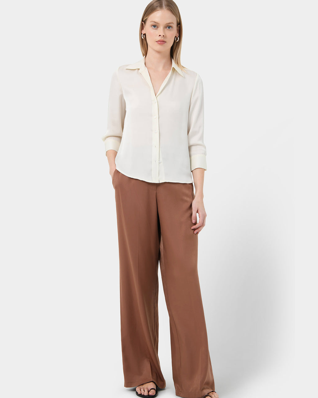 Hailee 3/4 Sleeve Satin Blouse