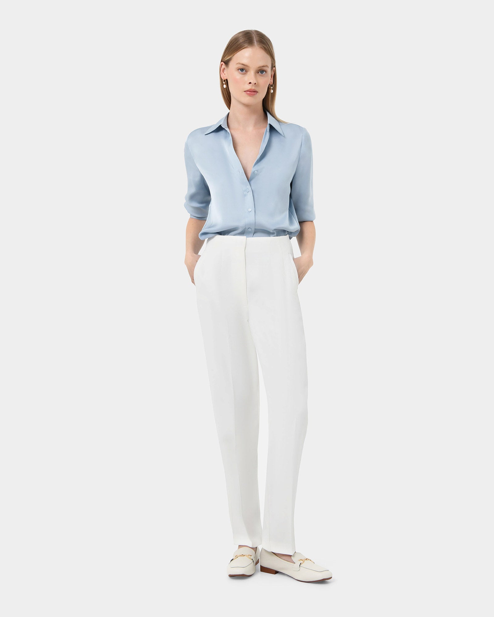 Hailee 3/4 Sleeve Satin Blouse