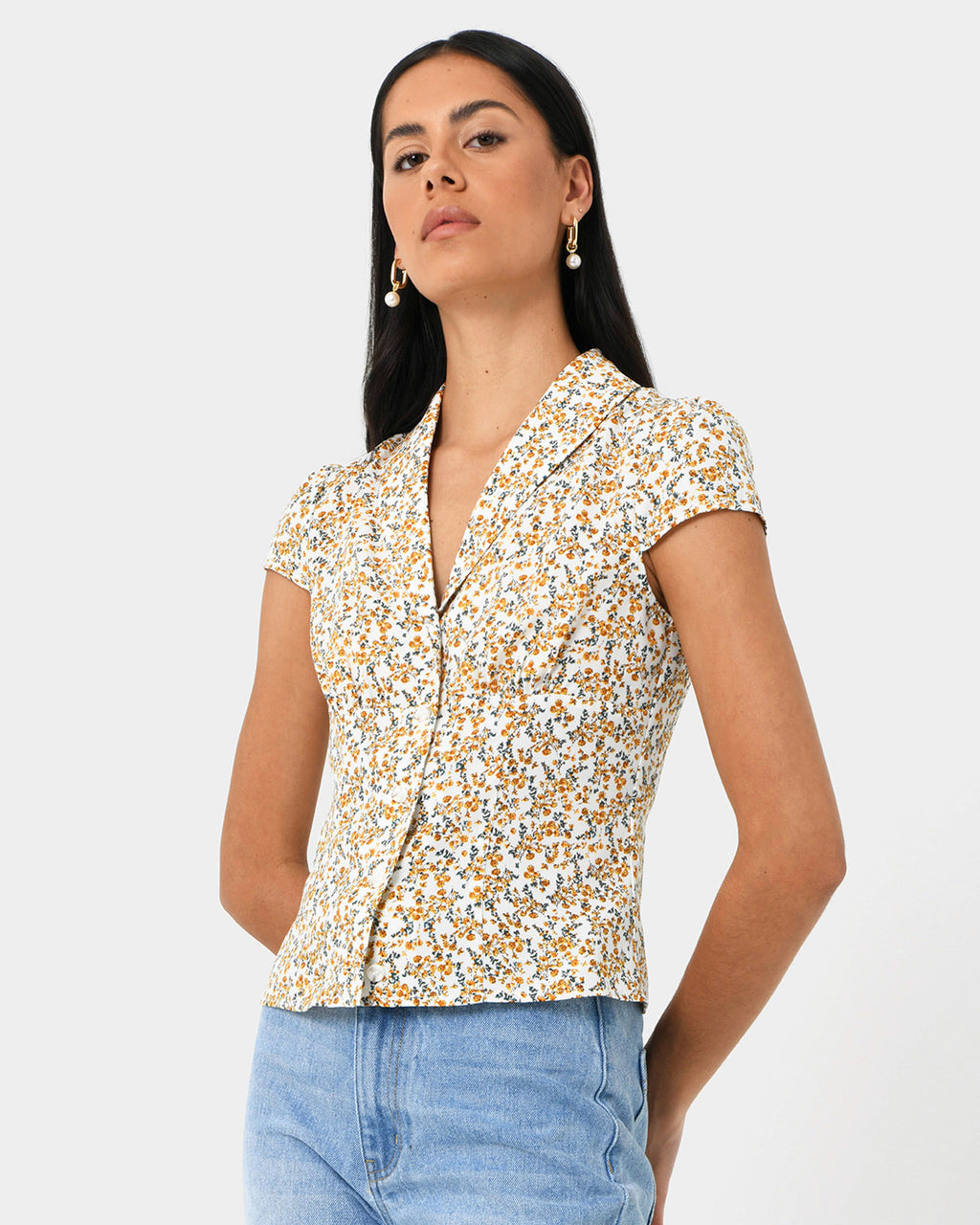 Roxanne Floral Cap Sleeve Top