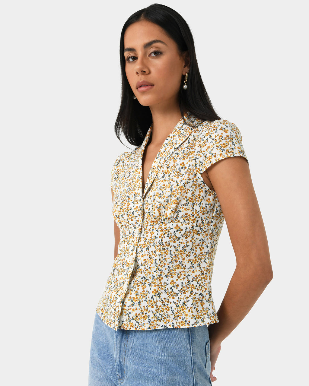 Roxanne Floral Cap Sleeve Top