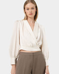 Avah Shawl Collar Satin Blouse