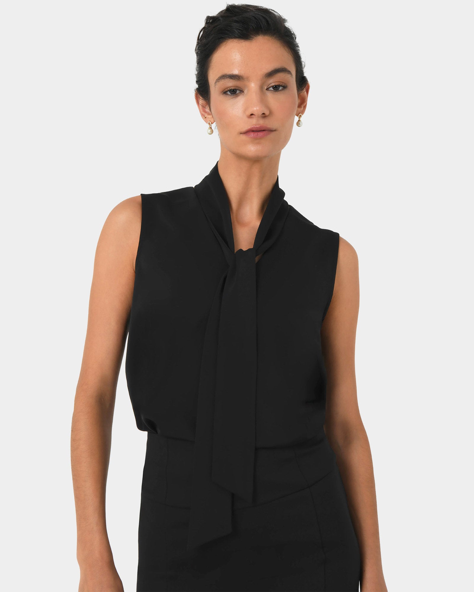 Mattie Detachable Bow Neck Top
