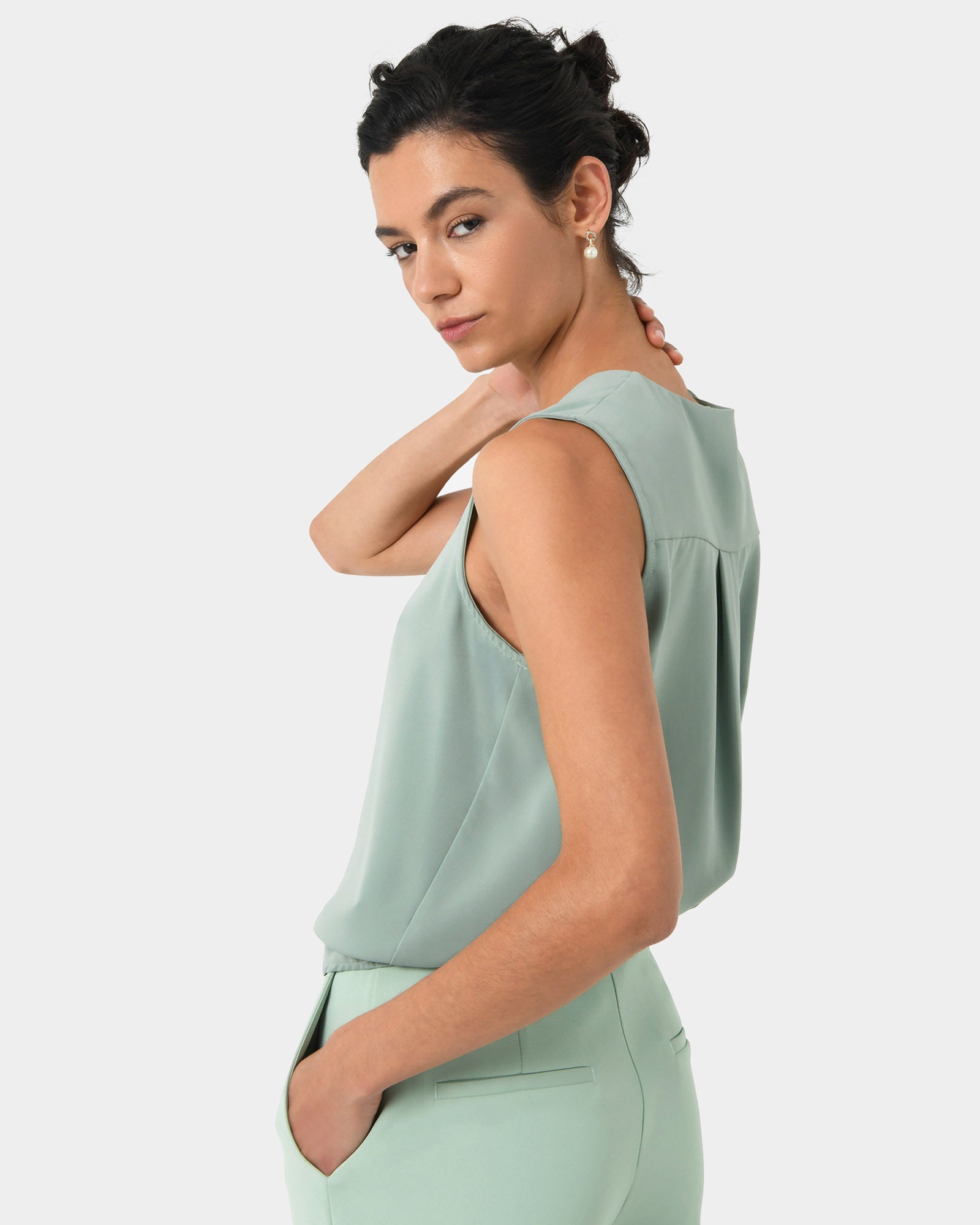 Mattie Detachable Bow Neck Top
