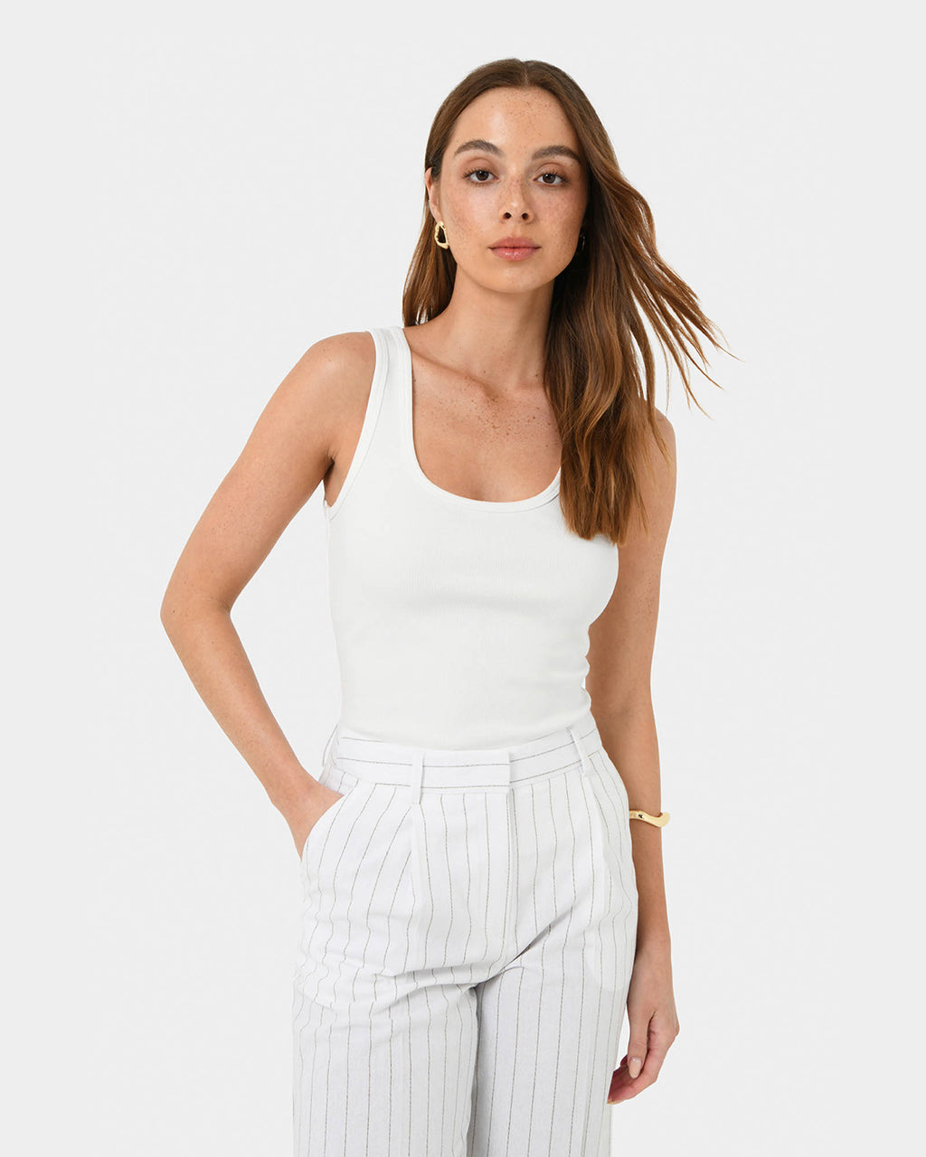 Devin Ribbed Singlet Top