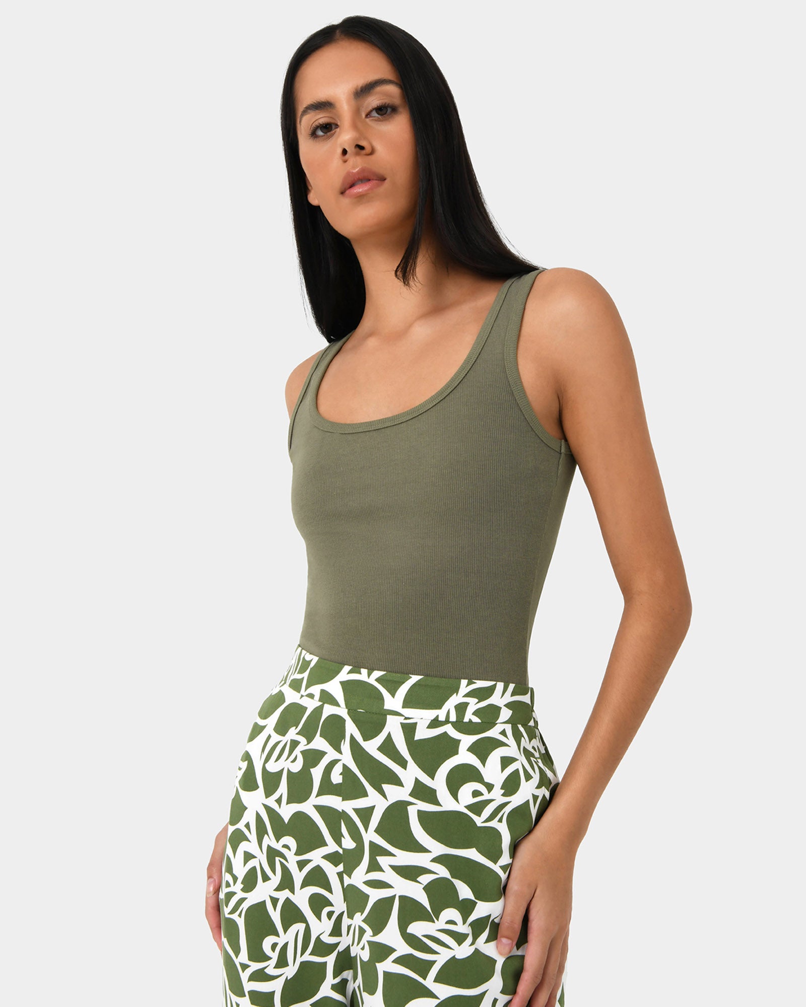 Devin Ribbed Singlet Top
