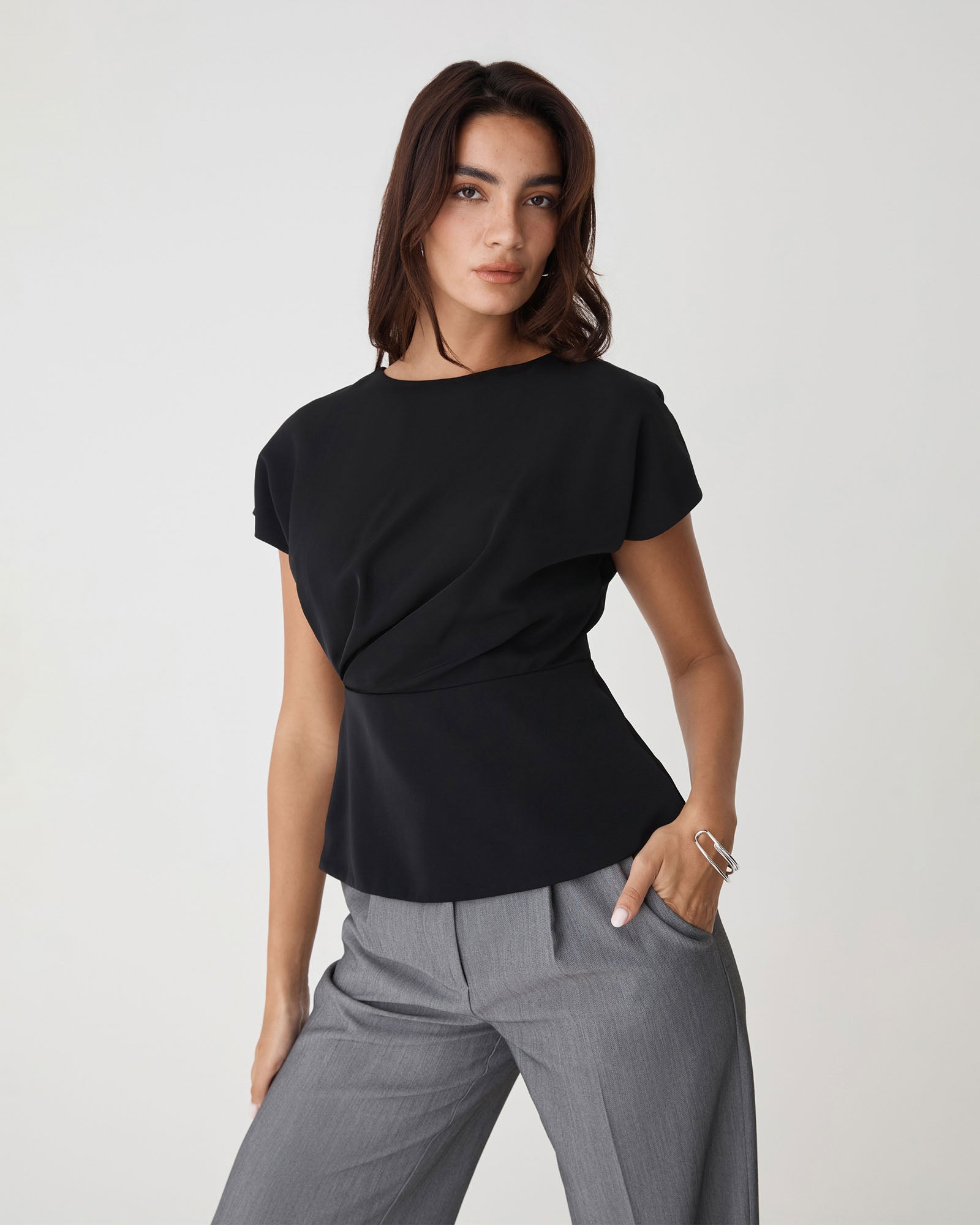 Bonnie Gathered Peplum Top