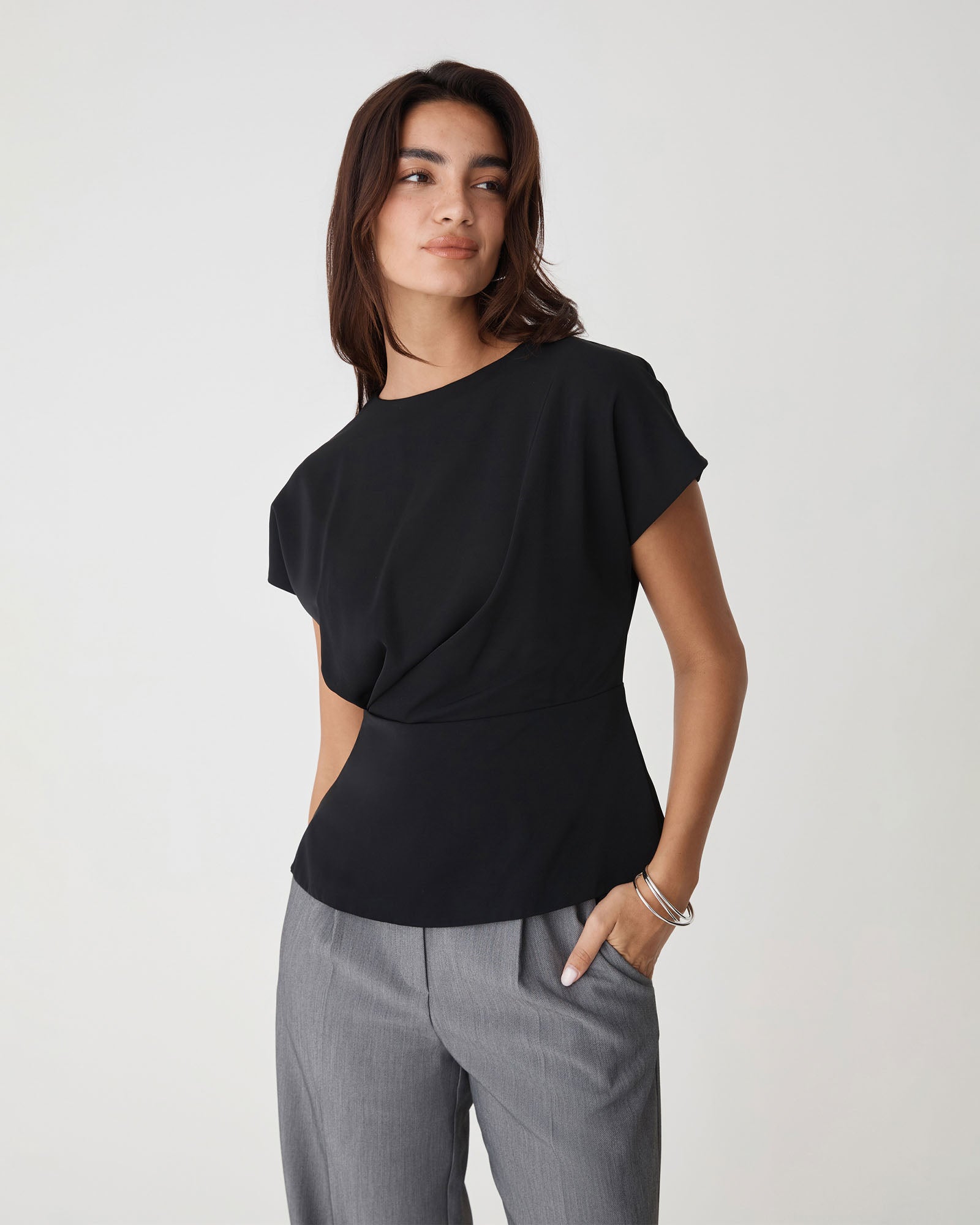 Bonnie Gathered Peplum Top
