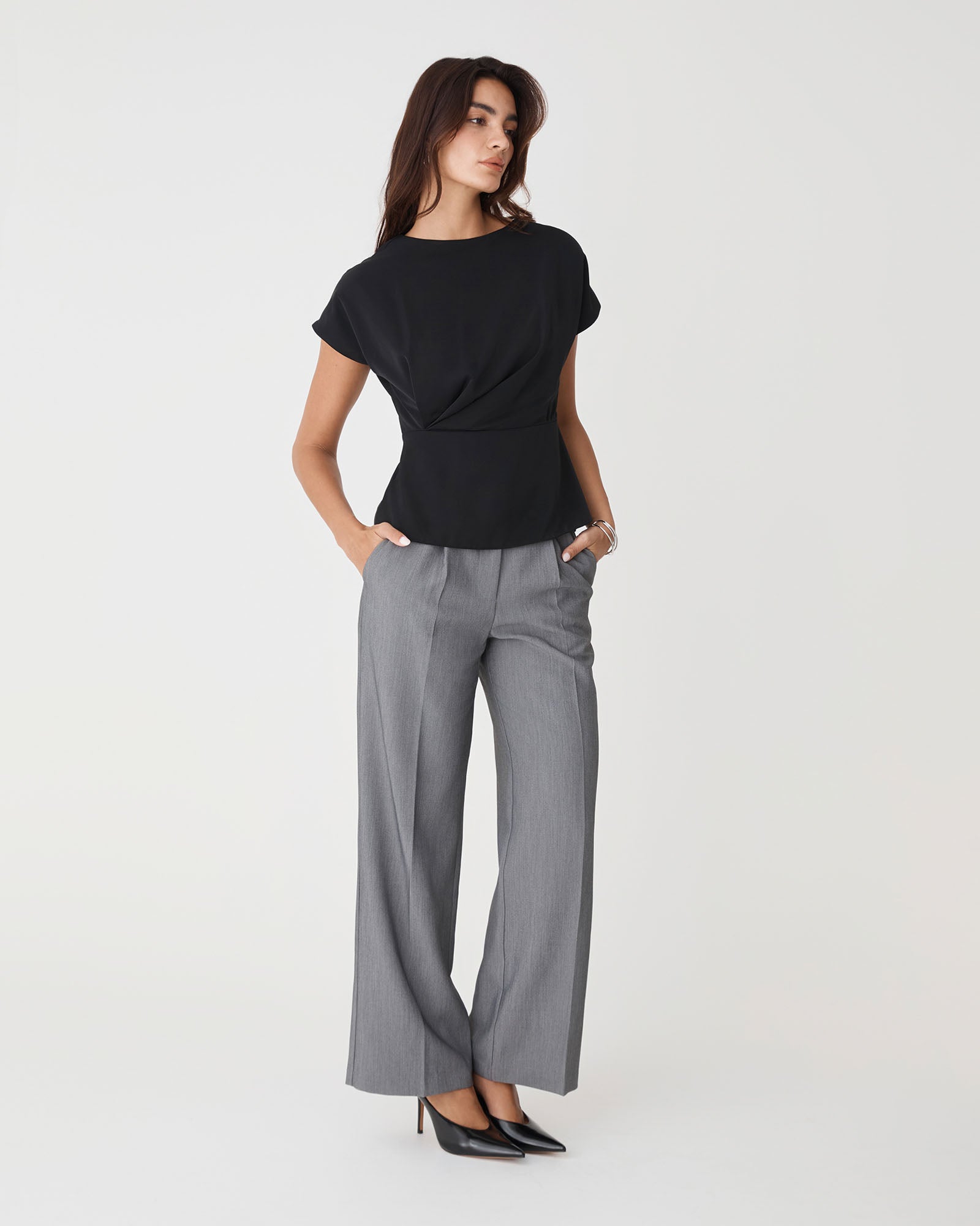 Bonnie Gathered Peplum Top