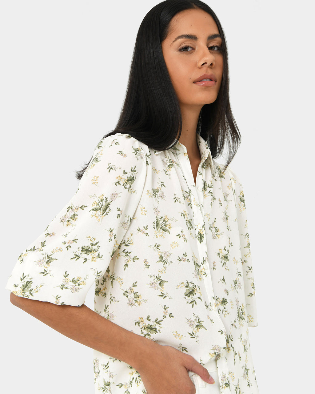 Katy Floral Button Up Blouse