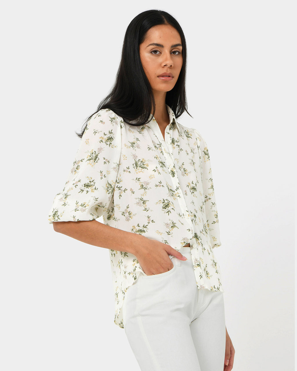 Katy Floral Button Up Blouse