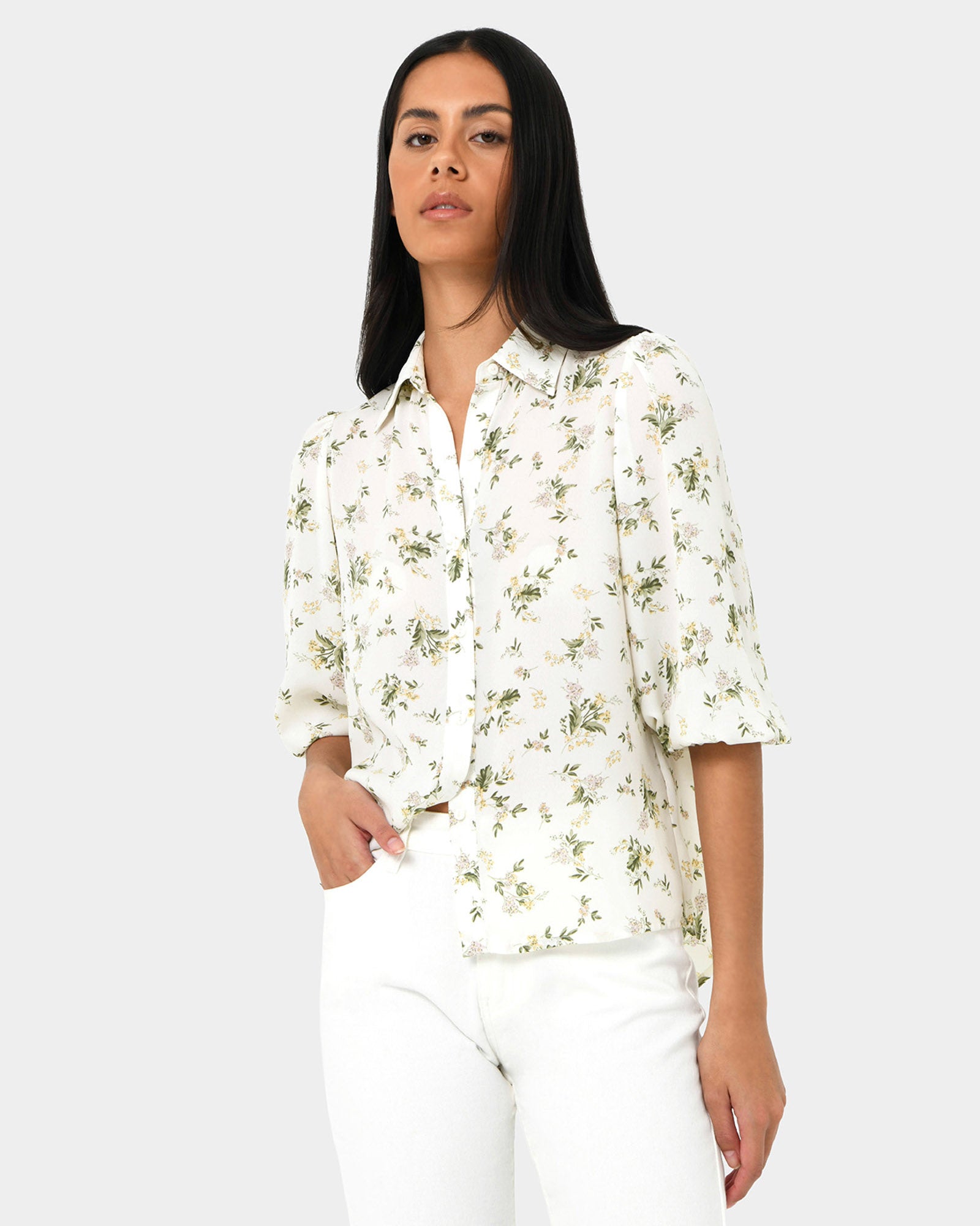 Katy Floral Button Up Blouse