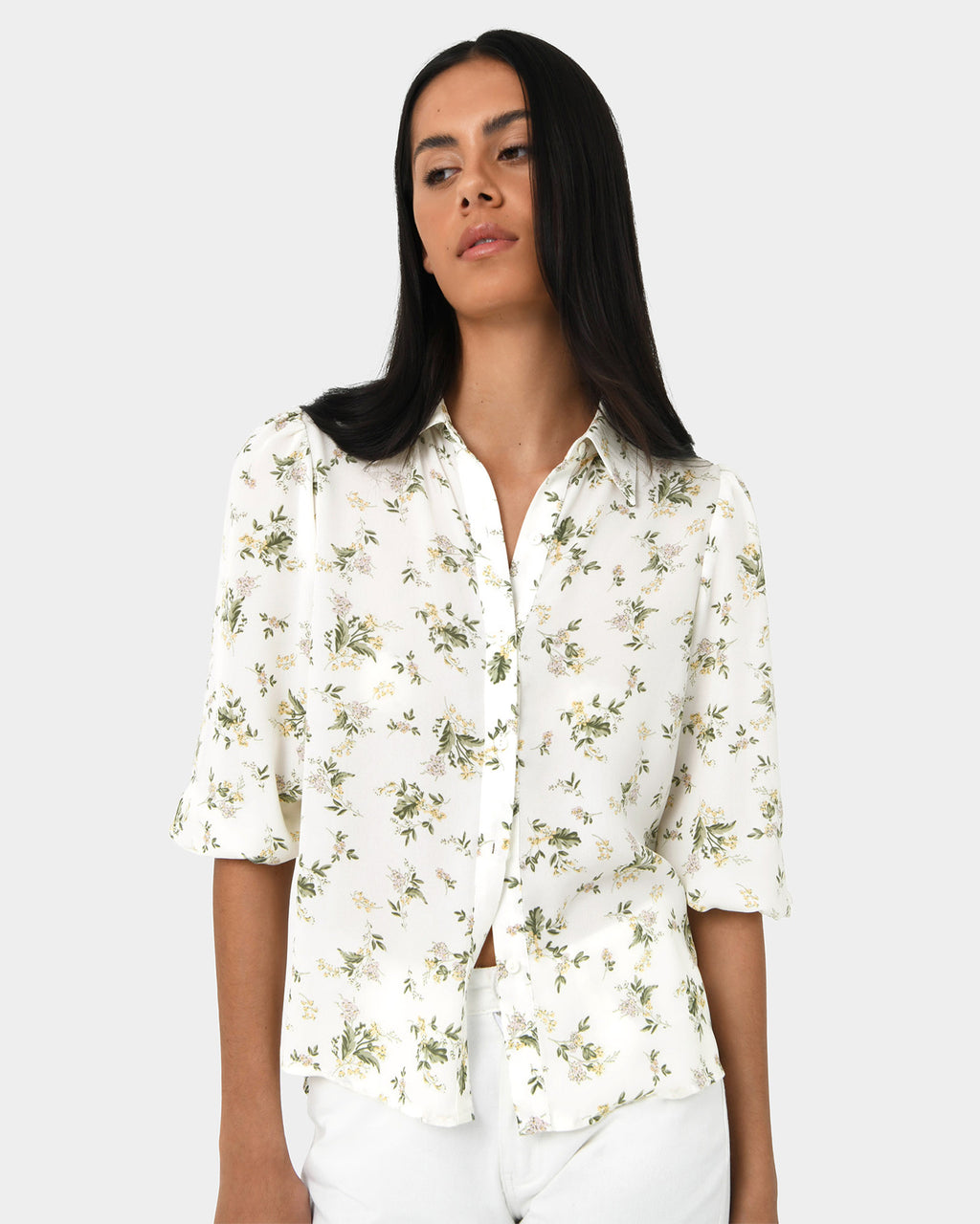 Katy Floral Button Up Blouse