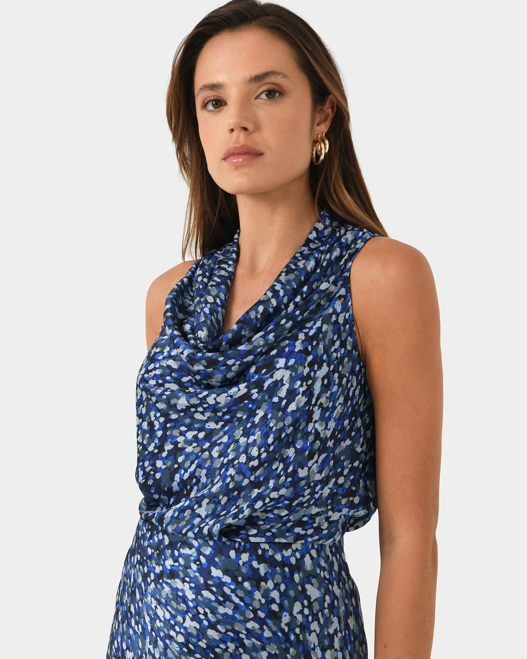 Juniper Printed Cowl Neck Top