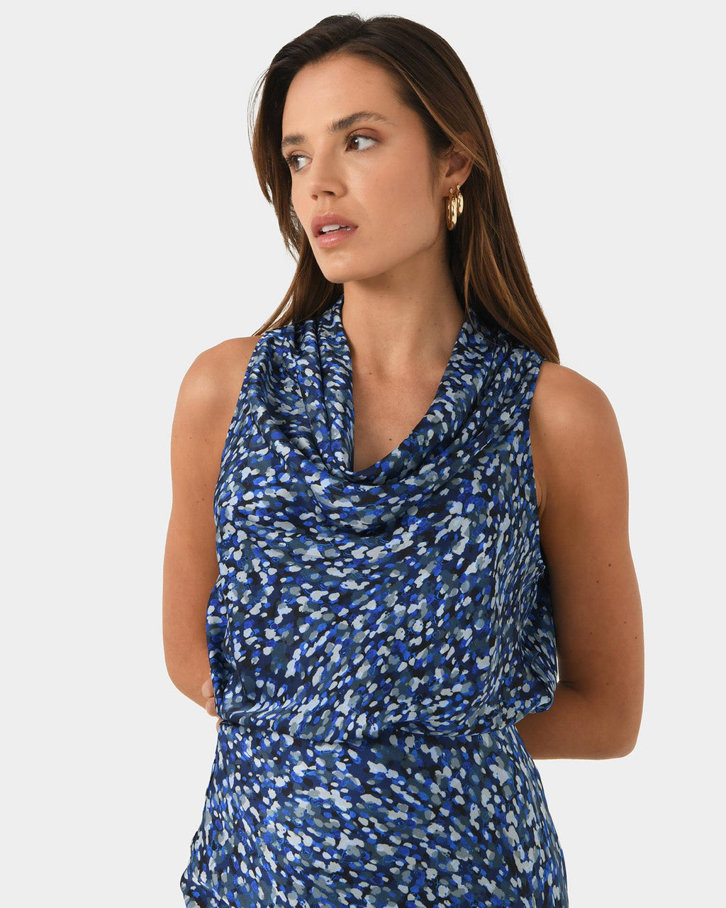 Juniper Printed Cowl Neck Top