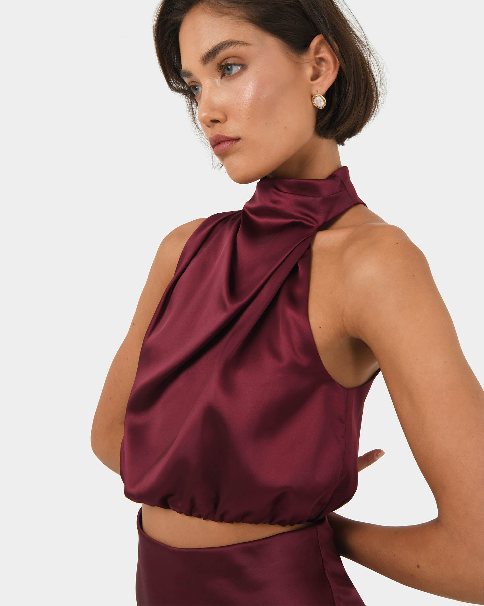 Kaye Asymmetric Cowl Neck Top