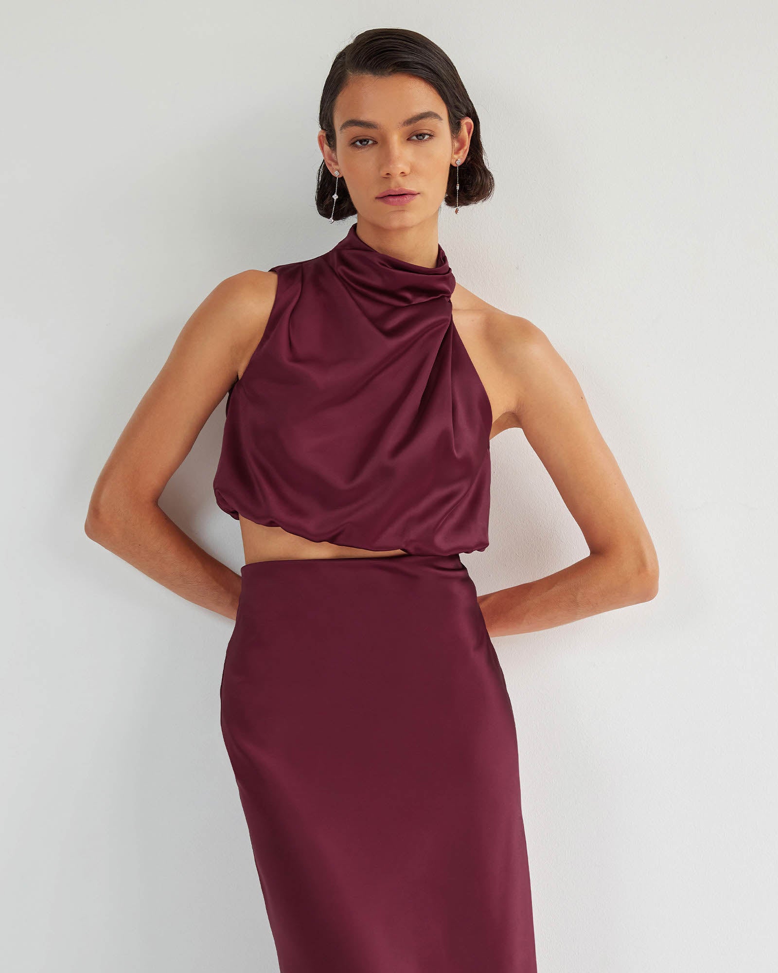 Kaye Asymmetric Cowl Neck Top