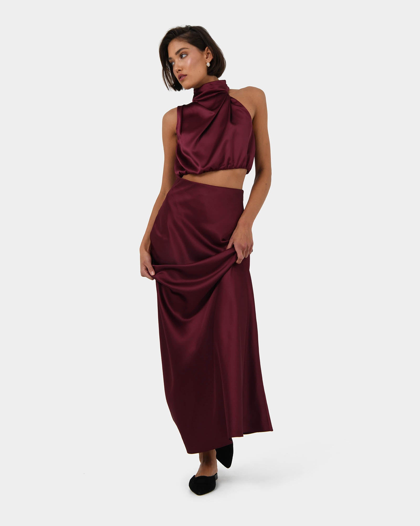 Kaye Asymmetric Cowl Neck Top