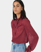 Orlando Ruffle Polkadot Top