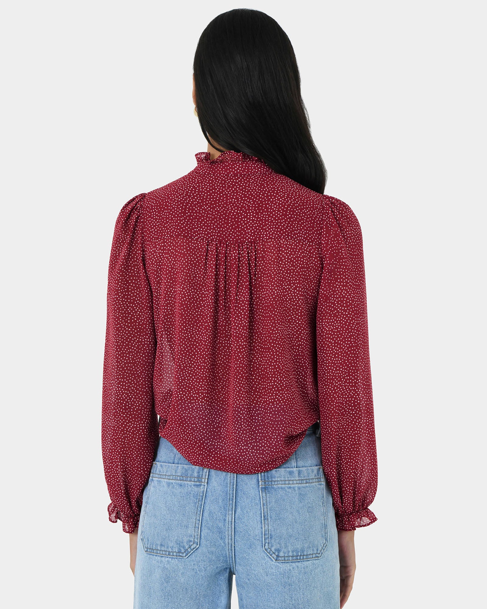 Orlando Ruffle Polkadot Top