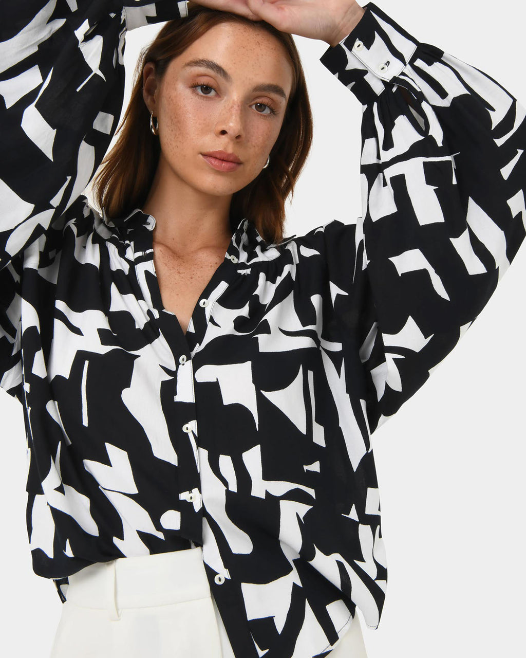 Anella Monochrome Print Blouse