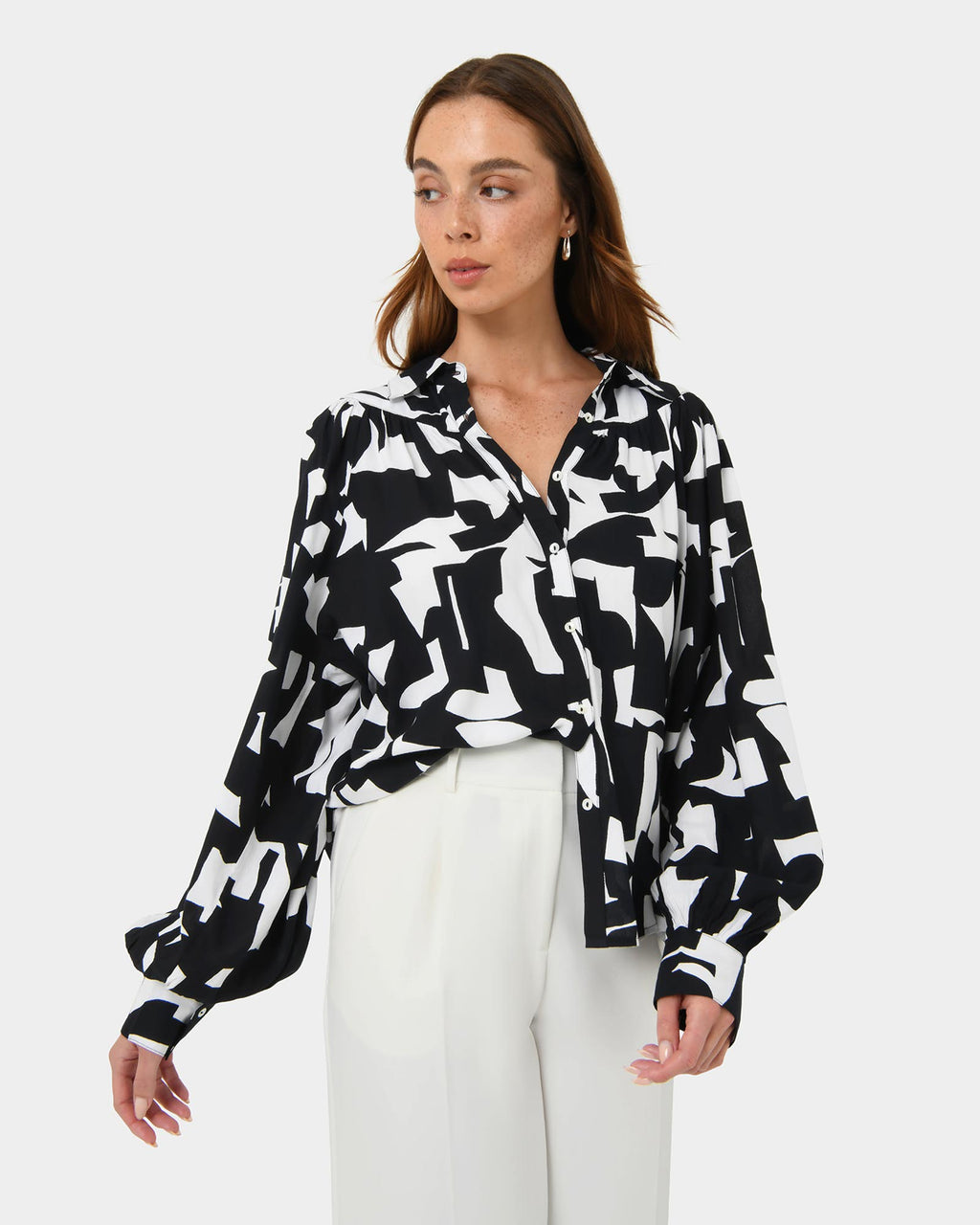 Anella Monochrome Print Blouse
