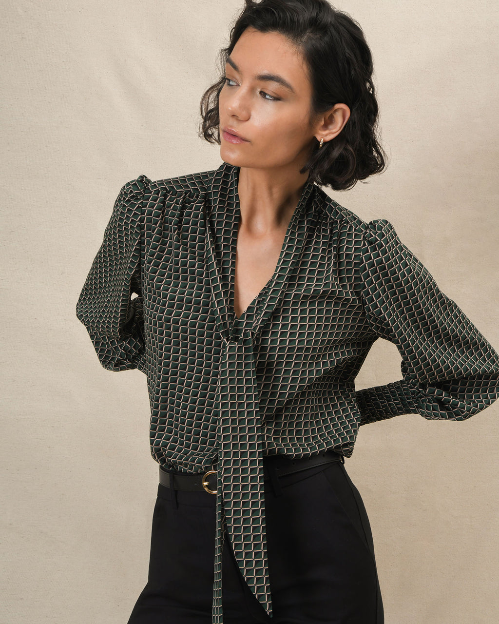 Zhuri Tie Neck Blouse