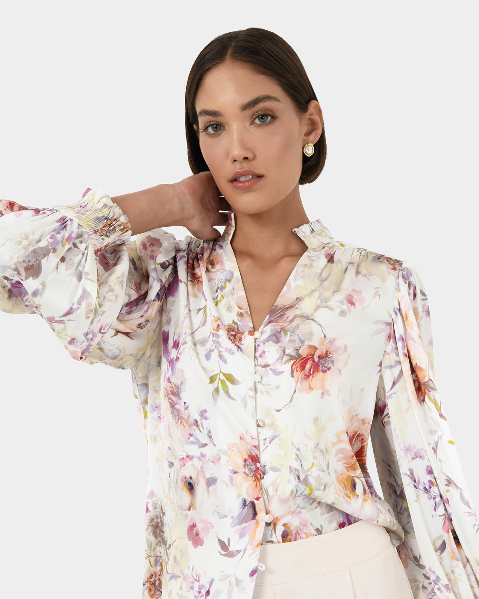 Rosy Bell Sleeve Blouse