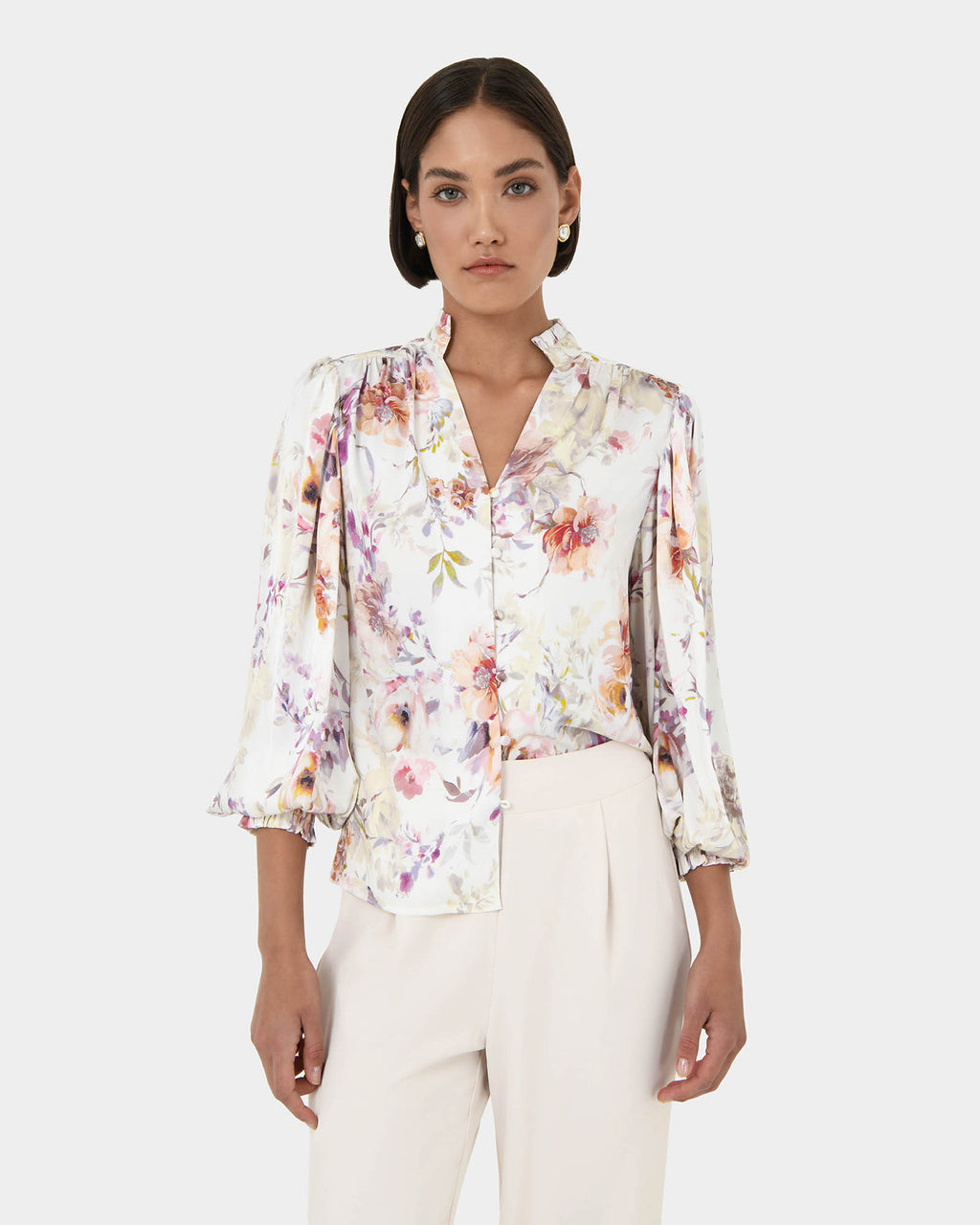 Rosy Bell Sleeve Blouse