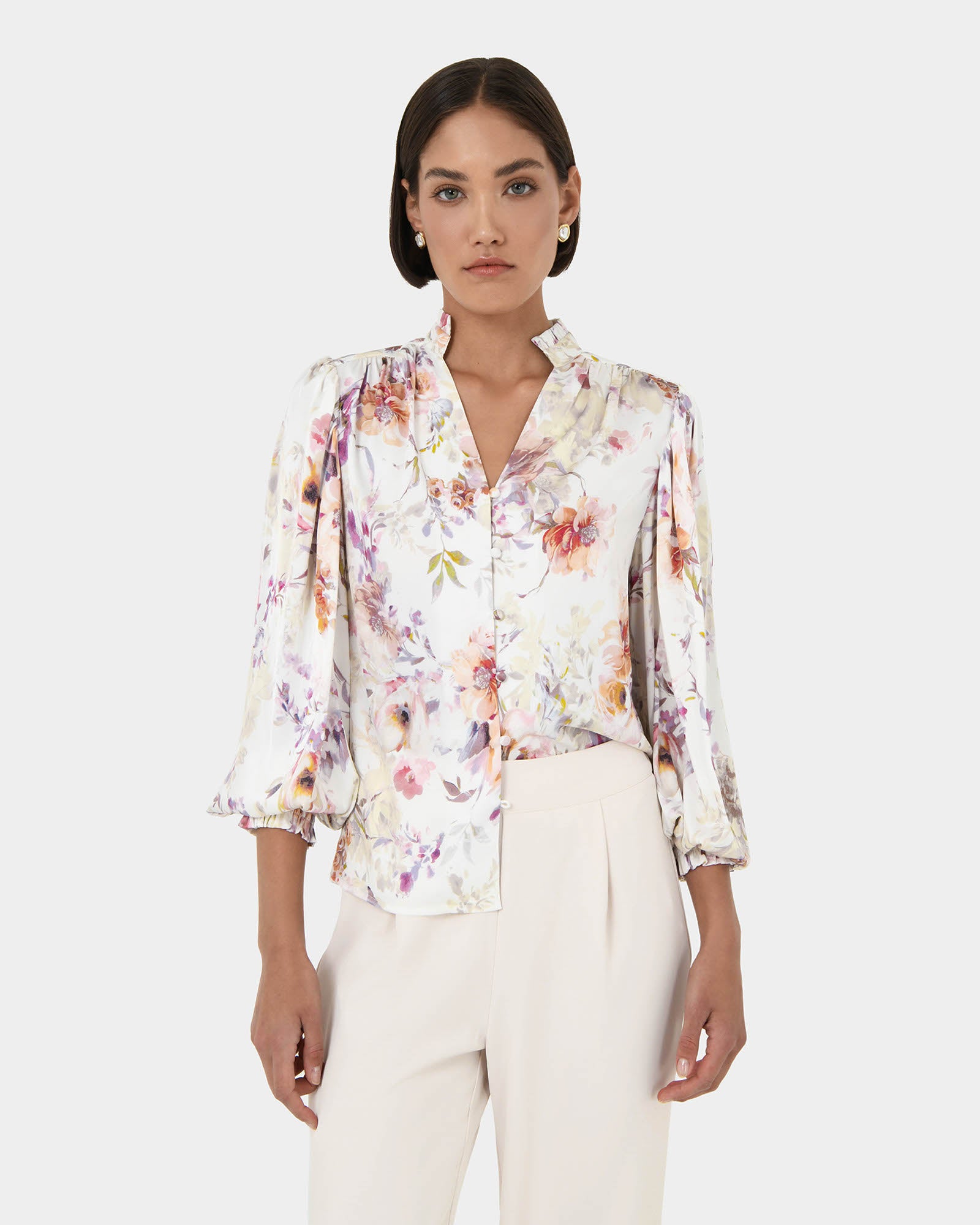 Rosy Bell Sleeve Blouse