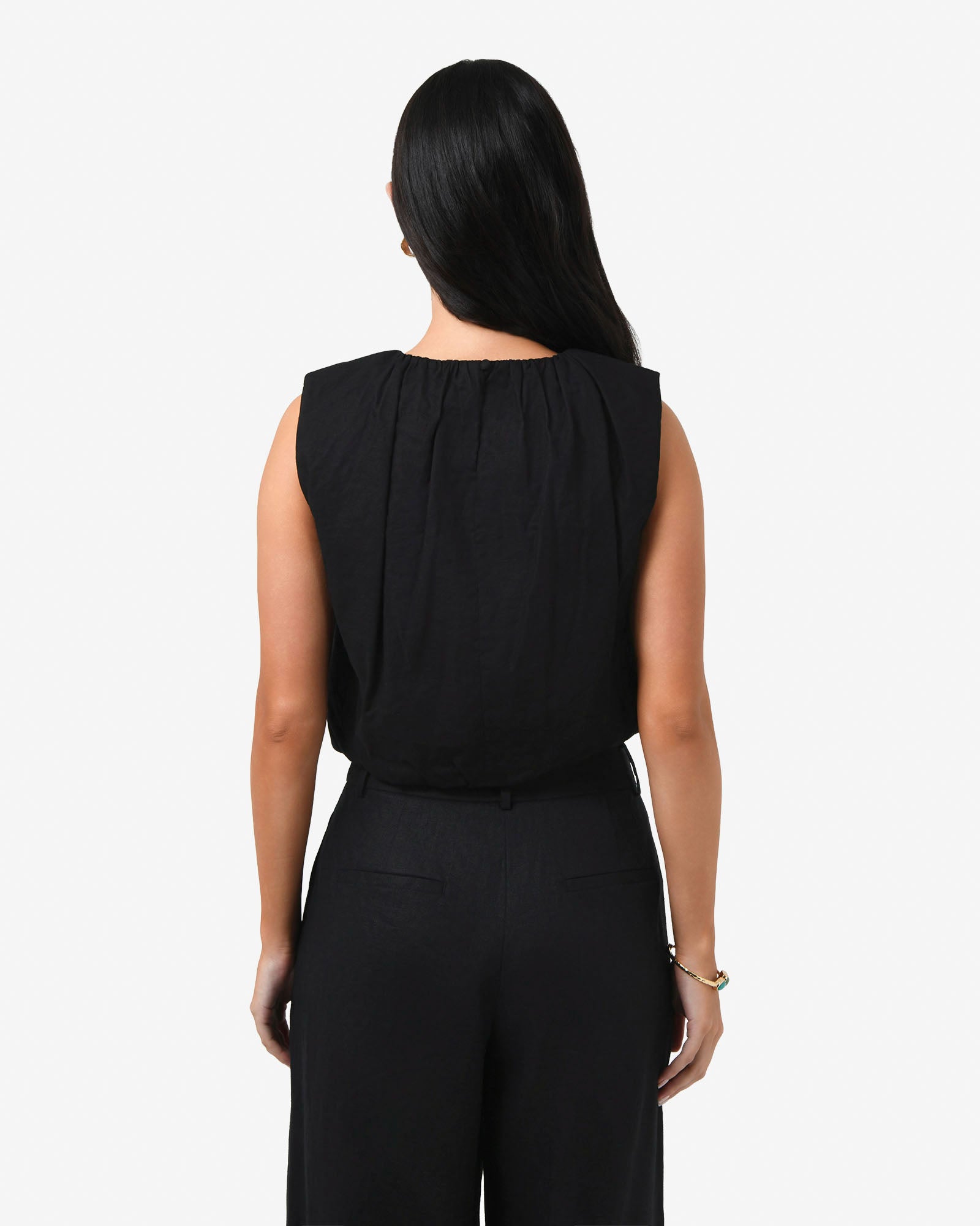 Kenya Rouched Linen Top