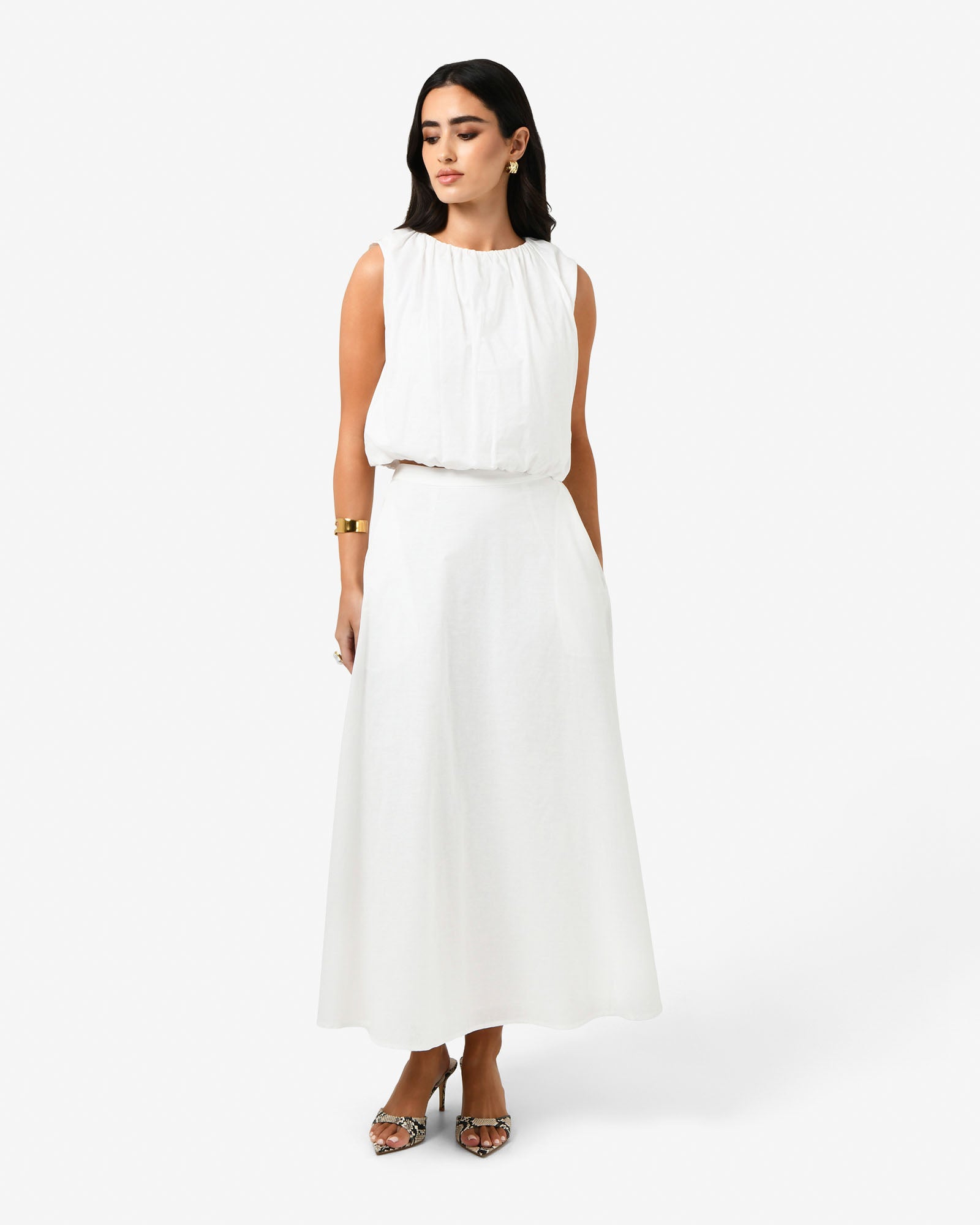 Kenya Rouched Linen Top
