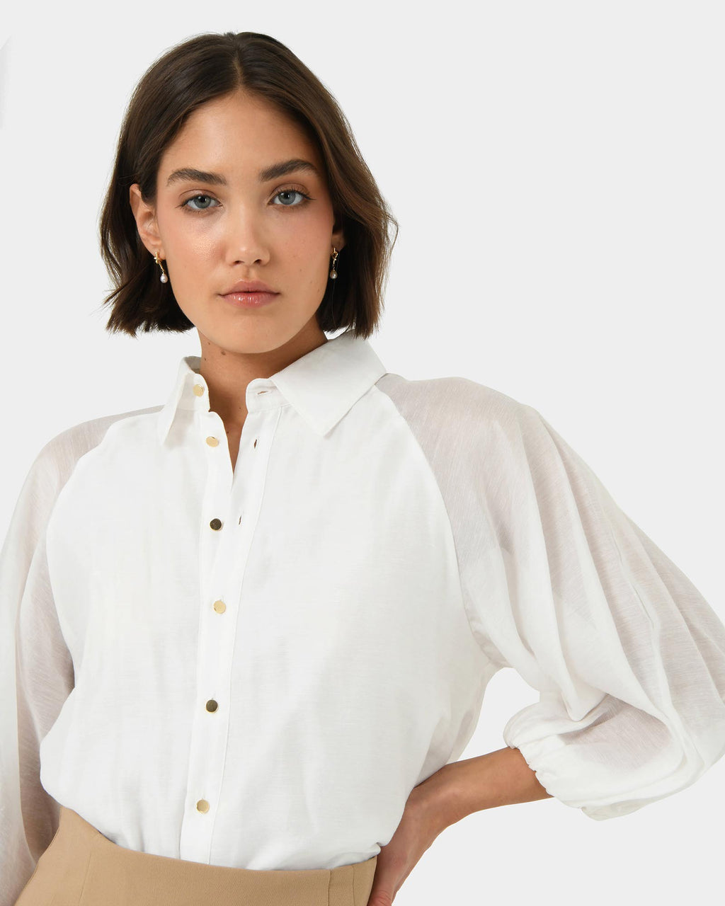 Giulia Gold Button Blouse