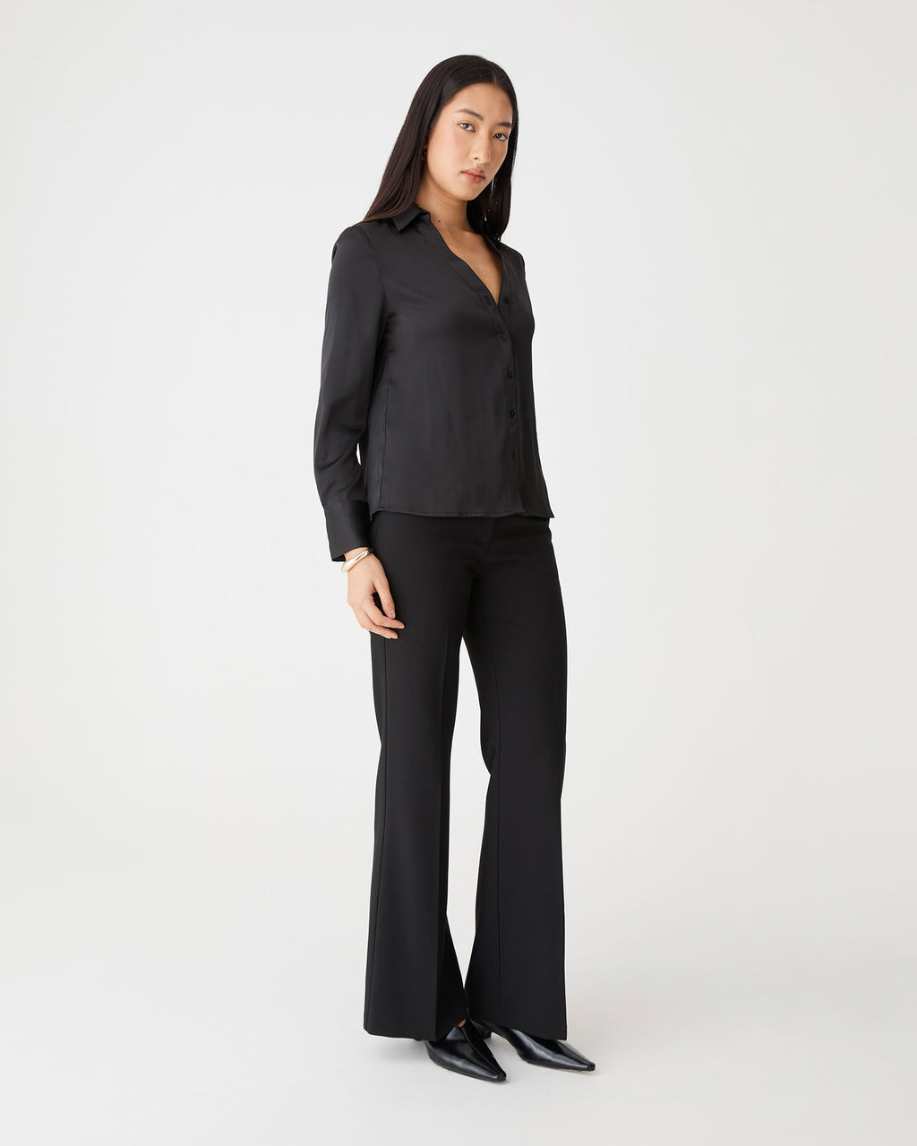 Lila V-Neck Satin Blouse
