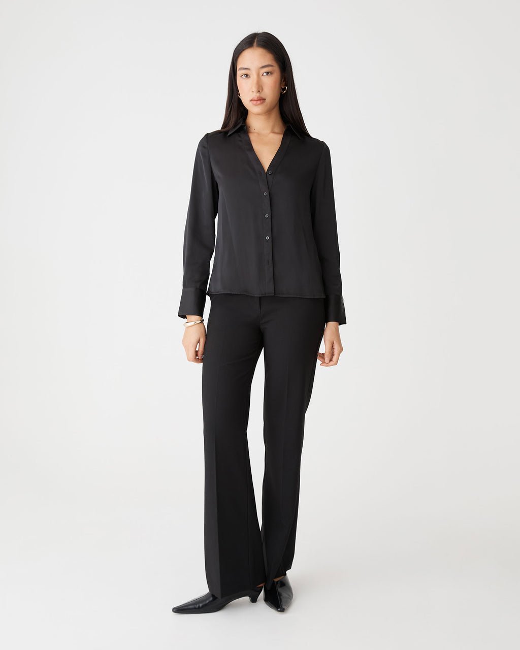 Lila V-Neck Satin Blouse